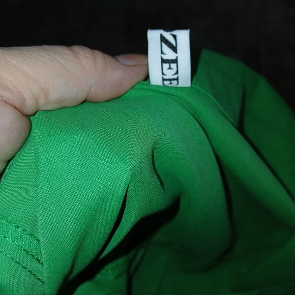 Women's Green Collared Shirt Dress Long Sleeve Midi Pleated Dress By UOOZEE - Picture 11 of 16